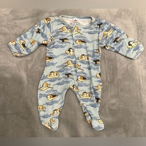 Magnetic Me Magnetic Footie Pajamas Dogs in Boats Preemie Unisex 100% Cotton EUC